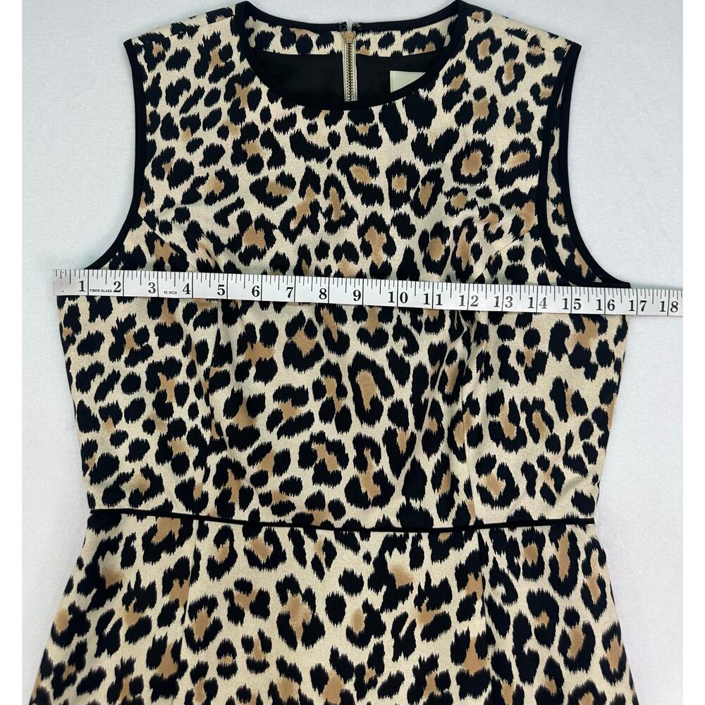 Kate Spade New York Leopard Print Sleeveless Sheath Dress Size 6 Silk Blend - Picture 10 of 11